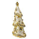 Bougie sapin de Noël doré avec étoiles et perles 30x15x10 cm s3