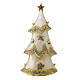 Bougie sapin de Noël doré avec étoiles et perles 30x15x10 cm s5