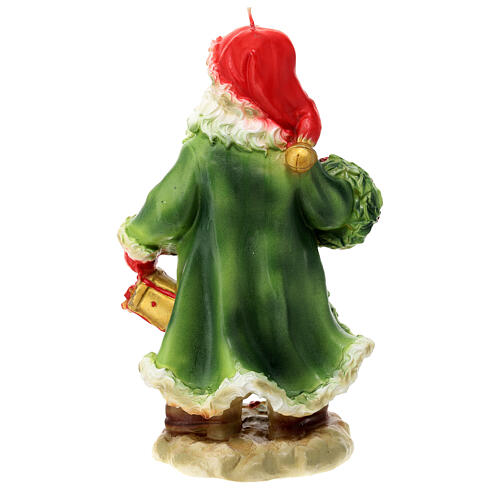 Candela Babbo Natale pacchetti mantello verde 30x20x10 cm 5