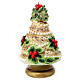 Ivory-coloured candle, Christmas tree with pearls and holly, 20 cm of diameter s3