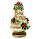Vela árvore de Natal com contas e azevinho diâmetro 20 cm s1