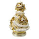 Goldene Tannenkerze mit Mistelzweig Perlen und Schleife, 20 cm s1