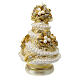 Bougie sapin doré perles houx et ruban d. 20 cm s1