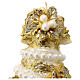 Bougie sapin doré perles houx et ruban d. 20 cm s2