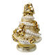 Vela árvore de Natal dourado contas e azevinho diâmetro 20 cm s5