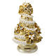 Vela árvore de Natal dourado contas e azevinho diâmetro 20 cm s8