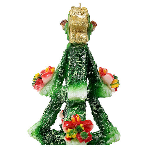 Candela abete design pacchetti fiocchi stella angioletti d. 20 cm 2