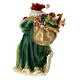 Christmas candle, Santa with bag of gifts and green suit 30x20x20 cm s4