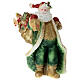 Bougie Père Noël costume vert et or sac de cadeaux 30x20x20 cm s1
