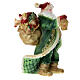 Bougie Père Noël costume vert et or sac de cadeaux 30x20x20 cm s3