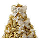 Golden candle, Christmas tree of holly and pearly ribbons, 20 cm of diameter s2