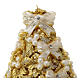 Golden Christmas tree candle holly pearls d. 20 cm s2