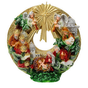 Candle, Nativity Scene wreath with Wise Men, 30 cm of diameter