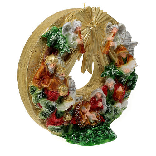 Candle, Nativity Scene wreath with Wise Men, 30 cm of diameter 5