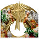 Świeca dysk dekorowany scena narodzin Jezusa i Trzej Królowie Mędrcy, śr. 30 cm s4