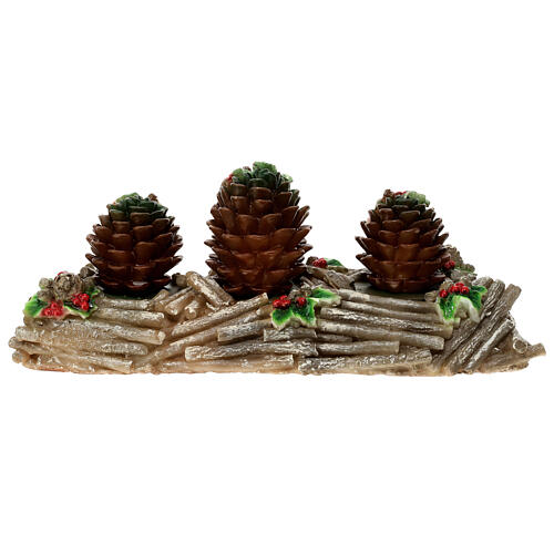 Rectangular centrepiece candle, sticks with pinecones, 20x45x15 cm 9