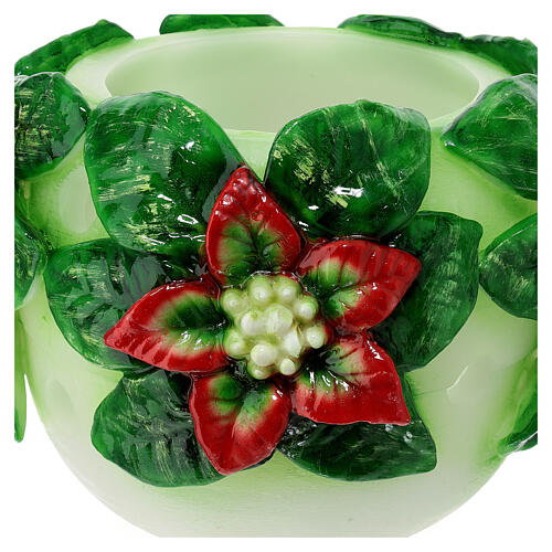 Candle in the shape of a candle holder with poinsettia, 30 cm of diameter 2