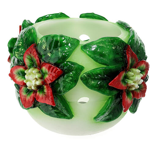 Candle in the shape of a candle holder with poinsettia, 30 cm of diameter 3