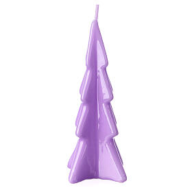 Christmas tree-shaped candle, lilac, Oslo model, 6 in