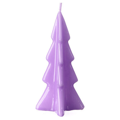 Christmas tree-shaped candle, lilac, Oslo model, 6 in 1