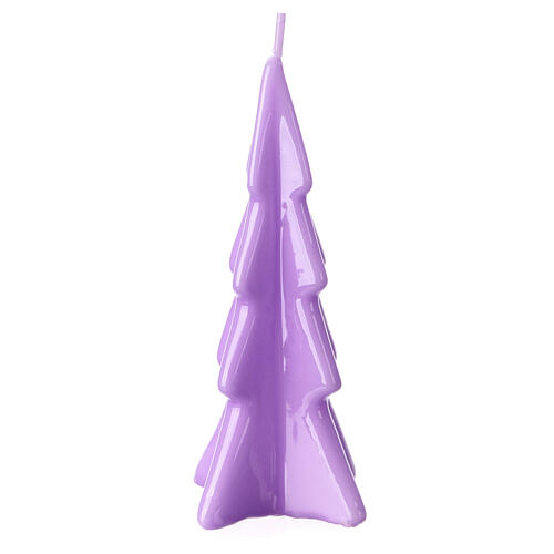 Christmas tree-shaped candle, lilac, Oslo model, 6 in 2