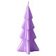 Christmas tree-shaped candle, lilac, Oslo model, 6 in s1