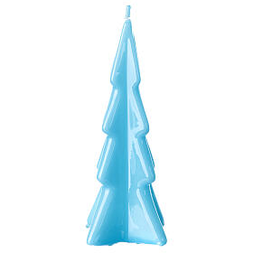 Christmas candle, light blue Oslo Christmas tree, h 6 in