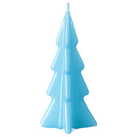 Bougie de Noël sapin bleu ciel Oslo 16 cm