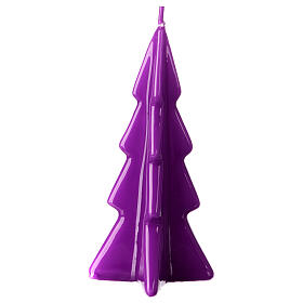 Bougie de Noël violette sapin Oslo 16 cm