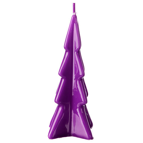 Bougie de Noël violette sapin Oslo 16 cm 2