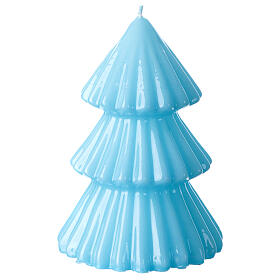 Decorative candle, light blue Tokyo Christmas tree, 7 in