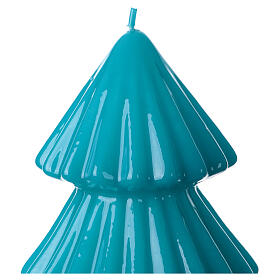 Christmas tree-shaped candle, turquoise Tokyo model, 7 in