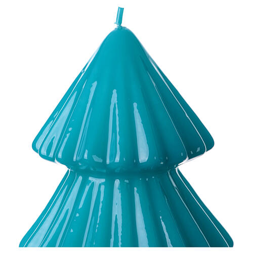 Christmas tree-shaped candle, turquoise Tokyo model, 7 in 2