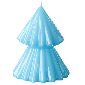 Tokyo candle, light blue Christmas tree h 5 in