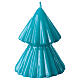 Christmas tree-shaped candle, Tokyo, turquoise wax, h 5 in s1