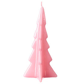 Christmas candle, Oslo tree, pink wax, 8 in