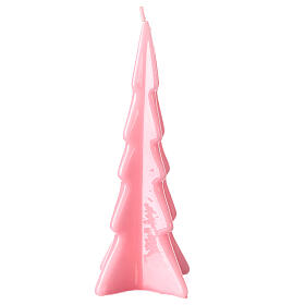 Christmas candle, Oslo tree, pink wax, 8 in