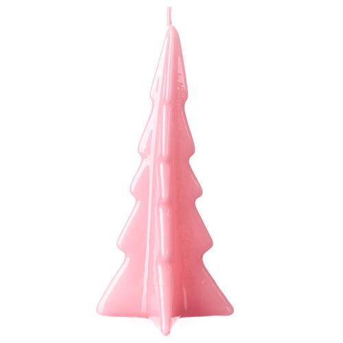 Christmas candle, Oslo tree, pink wax, 8 in 1