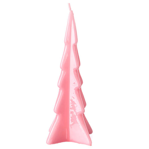 Christmas candle, Oslo tree, pink wax, 8 in 2