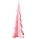 Vela Navideña árbol Oslo cera lacada rosa de 20 cm s2