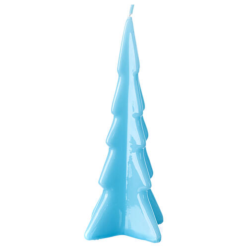 Christmas tree candle in light blue wax Oslo 20 cm 2