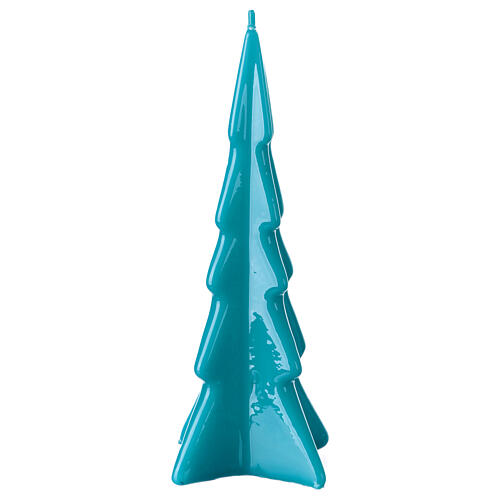 Christmas candle, turquoise wax, Oslo tree, 8 in 2