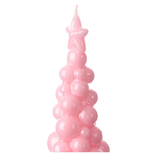 Candela albero Natale Mosca rosa ceralacca 20 cm 2