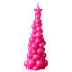 Vela navideña en forma de árbol de Moscú de 20 cm en color fucsia con acabado de cera lacada. s1