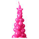 Vela navideña en forma de árbol de Moscú de 20 cm en color fucsia con acabado de cera lacada. s2