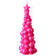 Vela navideña en forma de árbol de Moscú de 20 cm en color fucsia con acabado de cera lacada. s3