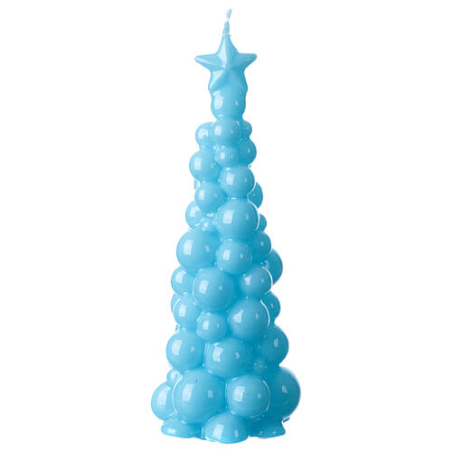 Moscow Christmas tree candle, light blue wax, 9 in 1