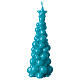 Vela de Navidad en forma de árbol de 20 cm en color turquesa con acabado de cera lacada s3