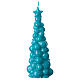 Candela albero Natale ceralacca turchese 20 cm s1