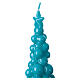Turquoise Christmas tree candle 20 cm s2